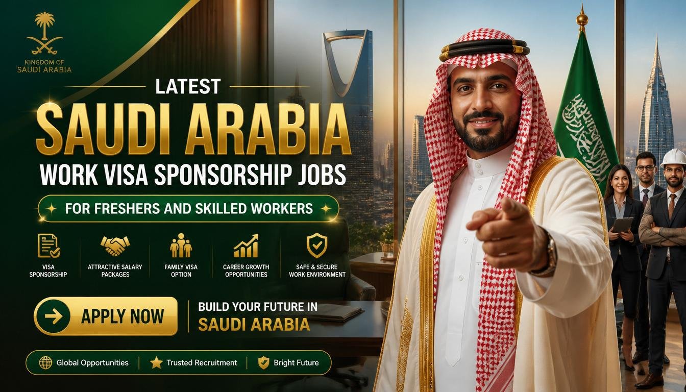 Latest Saudi Arabia Work Visa Sponsorship Jobs for Freshers and Skilled Workers